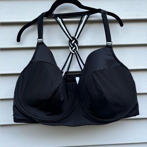 Cacique Swim Black Bikini Top, 44H